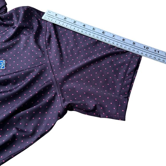 Greyson Polo Shirt Men’s Large Purple Pink Wolf Print Laurel Creek Golf AOP - Picture 9 of 10